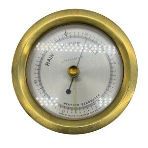 taylor compensated weather barometer instrument cos Rochester ship brass READ